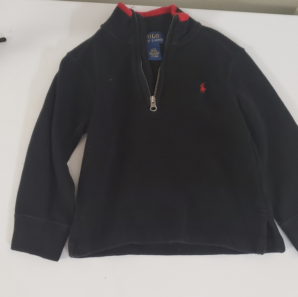 Toddler boys polo pull over sweater